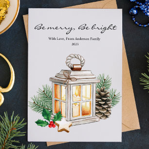 Cartes Pour Fêtes Annuelles Simple bougie verte Appartement de Noël
