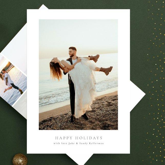 Cartes Pour Fêtes Annuelles simple cadre photo collage joyeux noël heureux (Créateur téléchargé)
