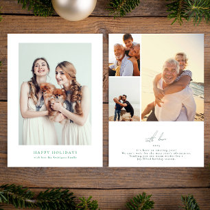 Cartes Pour Fêtes Annuelles simple cadre photo collage vert noël heureux