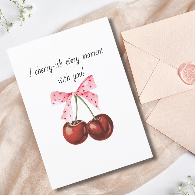 Cartes Pour Fêtes Annuelles Simple Cherry Pink Bow petit ami mari Anniversaire (Créateur téléchargé)