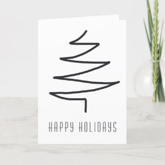 Cartes Pour Fêtes Annuelles Simple classique main tiré Abstrait sapin de Noël
