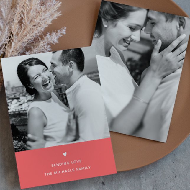 Cartes Pour Fêtes Annuelles Simple coeur Orange Valentine Salutation (Créateur téléchargé)