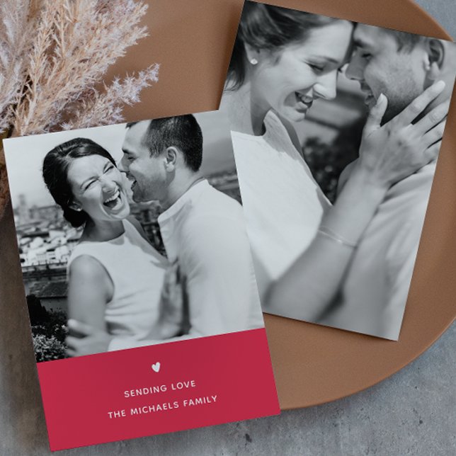Cartes Pour Fêtes Annuelles Simple coeur Red Valentine Salutation (Créateur téléchargé)