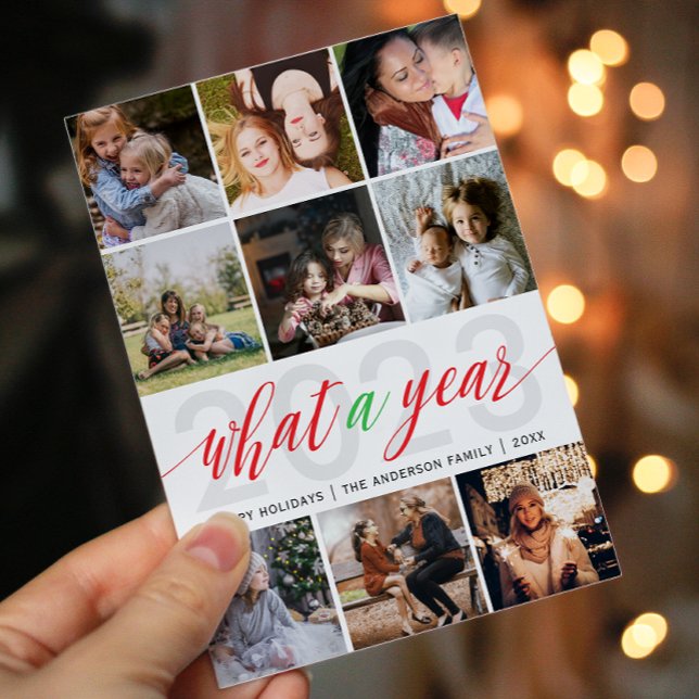 Cartes Pour Fêtes Annuelles Simple Colage Photo Quelle Année (Créateur téléchargé)