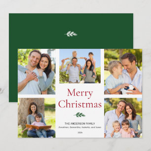 Cartes Pour Fêtes Annuelles Simple Collage De Photos Élégant Joyeux Noël