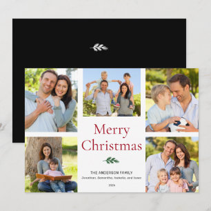Cartes Pour Fêtes Annuelles Simple Collage De Photos Élégant Joyeux Noël