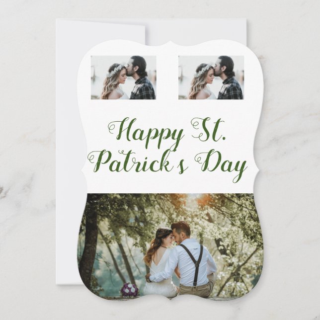 Cartes Pour Fêtes Annuelles Simple collage photo minimal heureux st. patricks  (Devant)