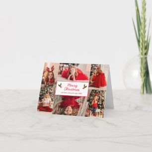Cartes Pour Fêtes Annuelles Simple Collage Photo Rouge Moderne Noël
