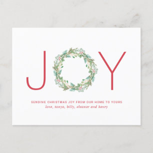 Cartes Pour Fêtes Annuelles Simple Couronne Élégante Joie Noël
