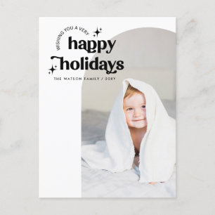 Cartes Pour Fêtes Annuelles Simple Cute Retro Super Joyeux Vacances Photo