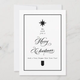 Cartes Pour Fêtes Annuelles Simple Elegant Calligraphy Black & White Photo