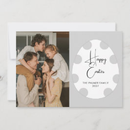 Cartes Pour Fêtes Annuelles Simple Elegant Egg Happy Easter Family Photo