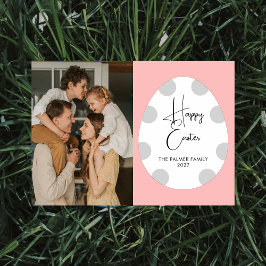 Cartes Pour Fêtes Annuelles Simple Elegant Egg Happy Easter Family Photo
