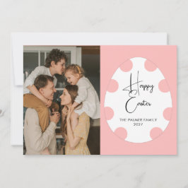 Cartes Pour Fêtes Annuelles Simple Elegant Egg Happy Easter Family Photo