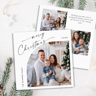 Cartes Pour Fêtes Annuelles Simple élégant élégant 3 PHOTO Noël Salutation