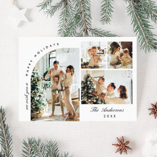 Cartes Pour Fêtes Annuelles Simple élégant élégant 4 PHOTO Noël Salutation