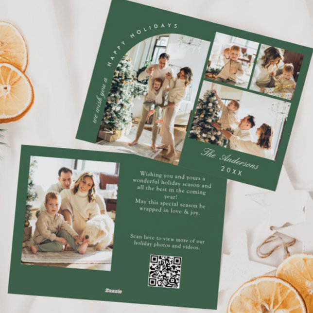 Cartes Pour Fêtes Annuelles Simple élégant élégant 5 PHOTO Noël Salutation (Créateur téléchargé)