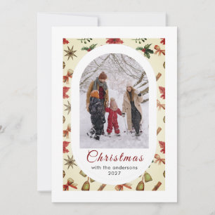 Cartes Pour Fêtes Annuelles Simple Élégant Élégant photo de famille de Noël