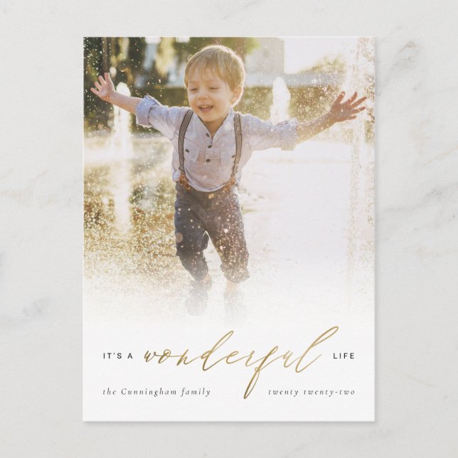 Cartes Pour Fêtes Annuelles Simple Elegant Gold C'est une merveilleuse photo d (Devant)