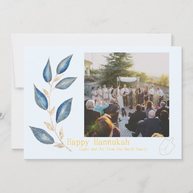 Cartes Pour Fêtes Annuelles Simple Elegant Hannukah Card (Devant)