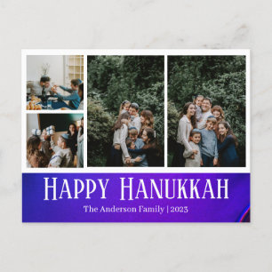 Cartes Pour Fêtes Annuelles Simple Elegant Happy Hanoukka photo de famille