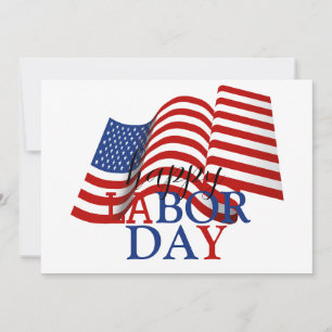 Cartes Pour Fêtes Annuelles Simple Elégant Joyeux Fête du Travail Rouge Blanc 