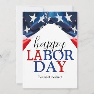 Cartes Pour Fêtes Annuelles Simple Elégant Joyeux Fête du Travail Rouge Blanc 