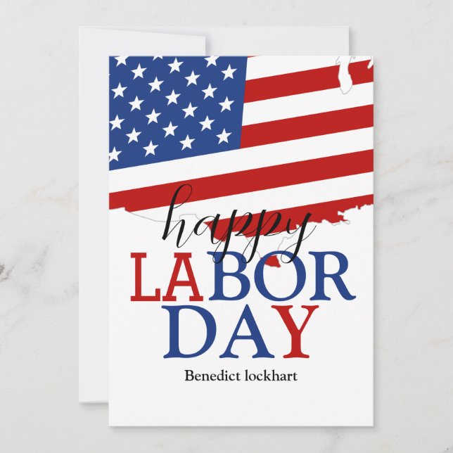 Cartes Pour Fêtes Annuelles Simple Elégant Joyeux Fête du Travail Rouge Blanc  (Devant)