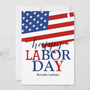 Cartes Pour Fêtes Annuelles Simple Elégant Joyeux Fête du Travail Rouge Blanc 