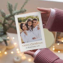 Cartes Pour Fêtes Annuelles Simple Élégant Joyeux Noël Floral Dos PHOTO