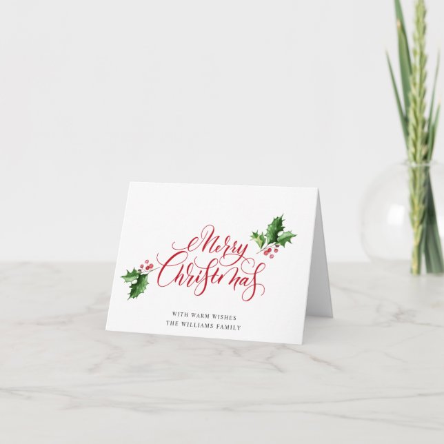 Cartes Pour Fêtes Annuelles Simple Élégant Joyeux Noël Message (Devant)