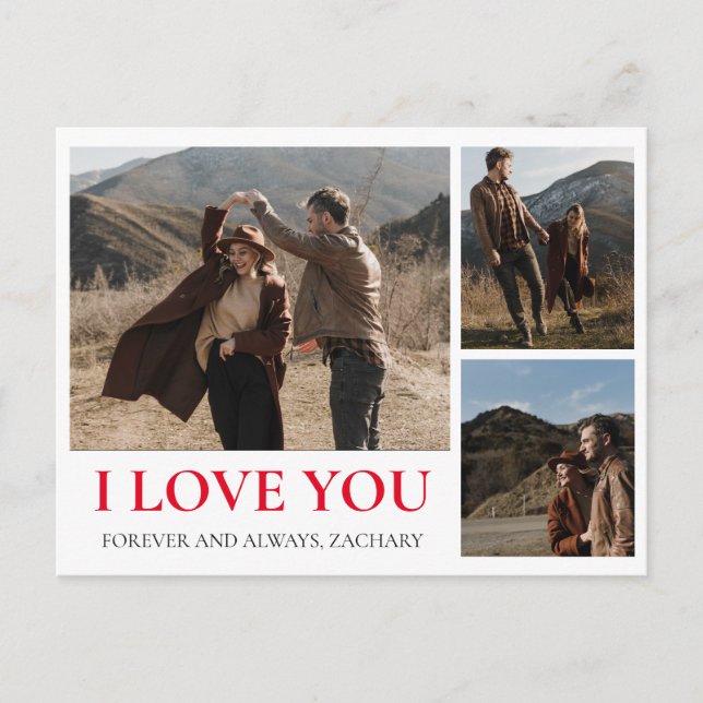 Cartes Pour Fêtes Annuelles Simple Elegant Love valentine's day couple 3 photo (Devant)