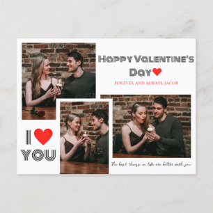 Cartes Pour Fêtes Annuelles Simple Elegant Love valentine's day couple photo