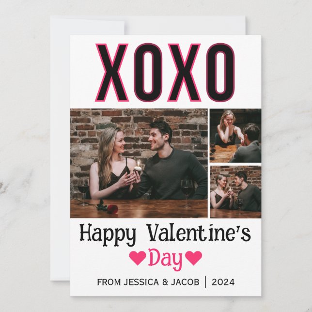 Cartes Pour Fêtes Annuelles Simple Elegant Love valentine's day couple photo (Devant)