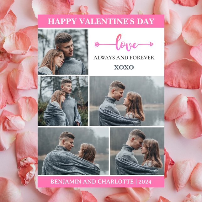 Cartes Pour Fêtes Annuelles Simple Elegant Love valentine's day couple photo (Créateur téléchargé)