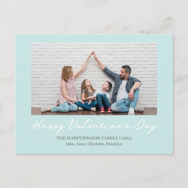 Cartes Pour Fêtes Annuelles Simple Elegant Love valentine's day Photo de famil (Devant)