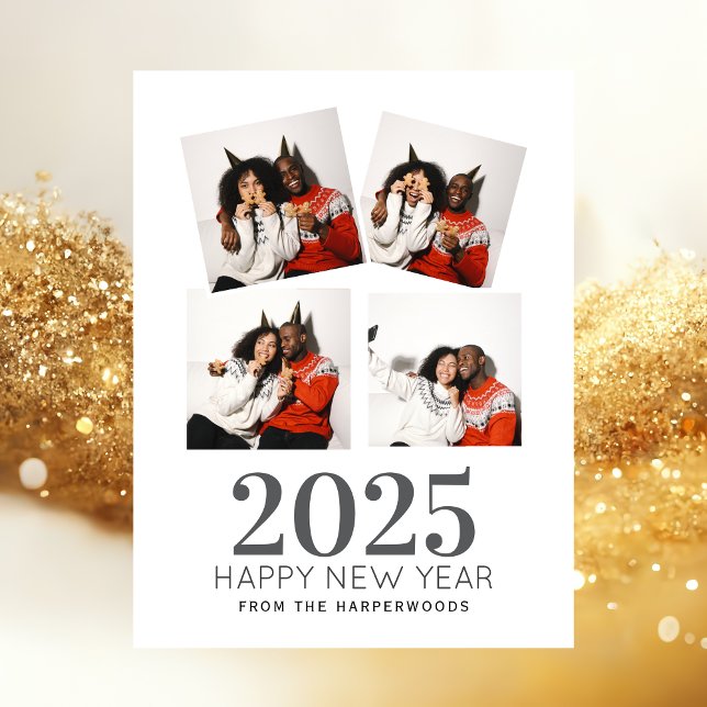 Cartes Pour Fêtes Annuelles Simple Elegant Moderne Joyeux Nouvel An 3 photo (Créateur téléchargé)