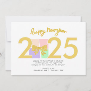 Cartes Pour Fêtes Annuelles Simple élégant Noël Nouvel An Boîte Cadeau Bow