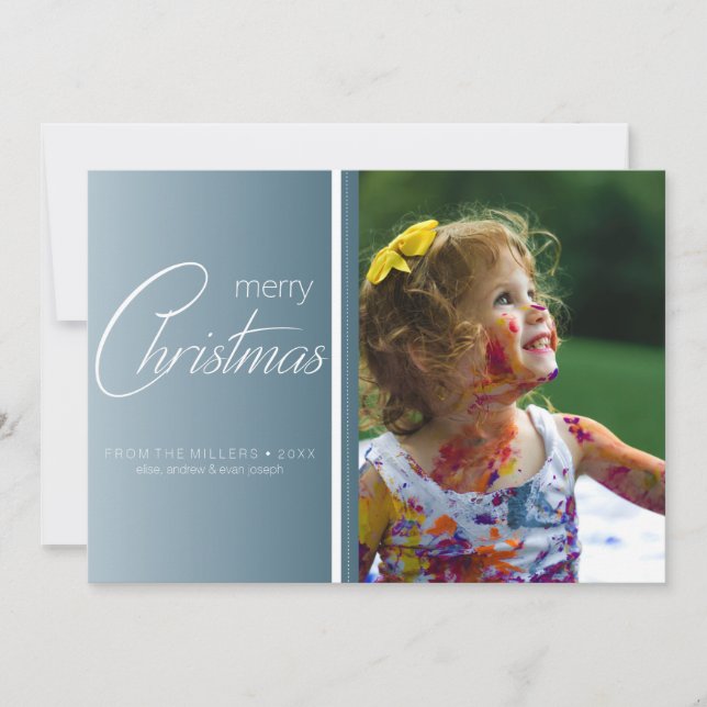 Cartes Pour Fêtes Annuelles Simple Élégant Photo modifiable Vacances (Devant)