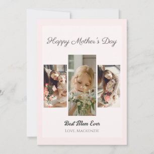 Cartes Pour Fêtes Annuelles Simple Elegant rose Bonne mère Jour Trois photo