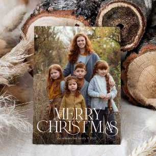 Cartes Pour Fêtes Annuelles Simple Elegant Type Full Photo Joyeux Noël