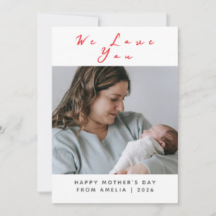 Cartes Pour Fêtes Annuelles Simple Elégante Mothers Day One Photo