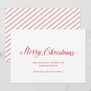 Cartes Pour Fêtes Annuelles Simple élégante Rouge Script moderne Noël
