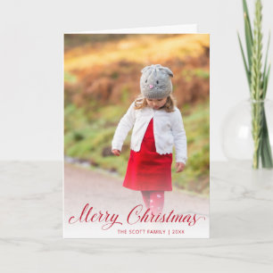 Cartes Pour Fêtes Annuelles Simple élégante Rouge Script moderne Noël