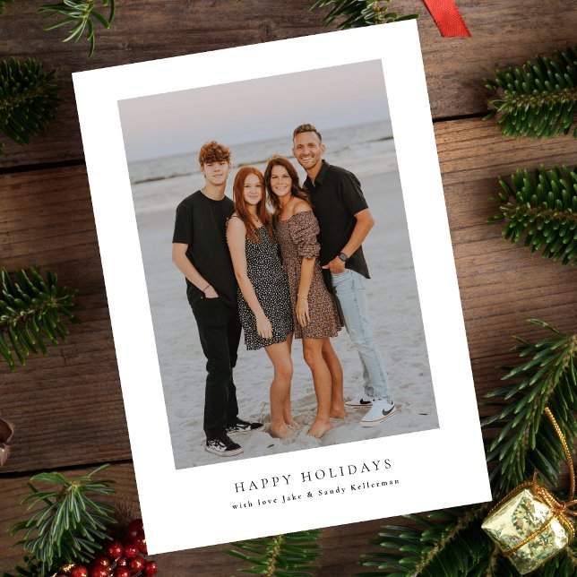 Cartes Pour Fêtes Annuelles simple encadré multi photo joyeux noël heureux (Créateur téléchargé)