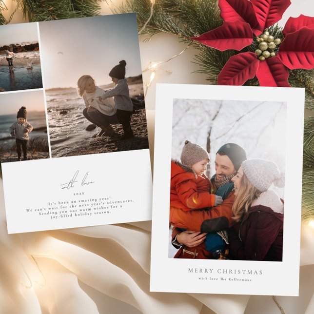 Cartes Pour Fêtes Annuelles simple encadré photo élégant joyeux noël (Créateur téléchargé)