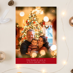 Cartes Pour Fêtes Annuelles Simple espagnol Noël Feliz Navidad Red Photo