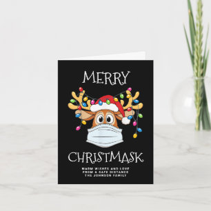 Cartes Pour Fêtes Annuelles Simple et amusant Christ-Mask Reindeer Salutation