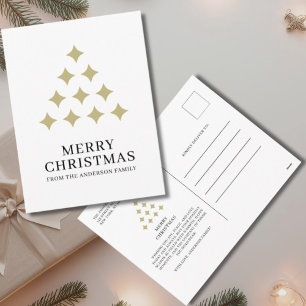 Cartes Pour Fêtes Annuelles Simple étoile arbre blanc Joyeux Noël