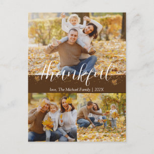 Cartes Pour Fêtes Annuelles Simple famille Thanksgiving d'automne Collage de
